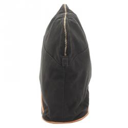 Pre Owned Hermes Black Toile Canvas Bolide Pouch