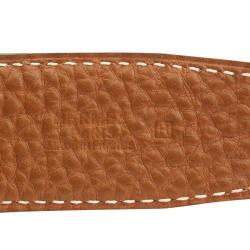 Pre Owned Hermes Black and Brown Leather H Buckle Reversible Belt 80CM