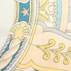 Pre Owned Hermes Blue L'Air Marin Silk Square Scarf