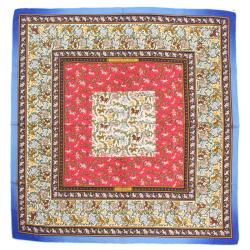 Pre Owned Hermes Blue Chasse En Inde Silk Square Scarf