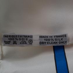 Pre Owned Hermes White Boat Printed Silk Thalassa Square Scarf