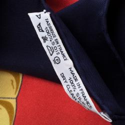 Pre Owned Hermes Multicolor Printed Eperon D'or Silk Square Scarf