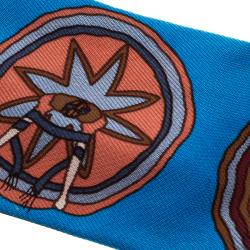 Pre Owned Hermes Blue Printed Silk Bandeau