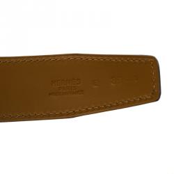 Pre Owned Hermes Orange Ostrich Belt Strap 85 CM