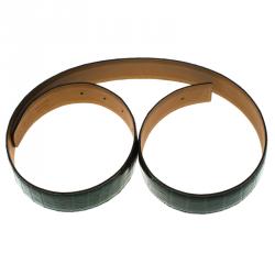 Pre Owned Hermes Green Porosus Crocodile Leather Belt Strap 90 CM