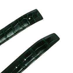 Pre Owned Hermes Green Porosus Crocodile Leather Belt Strap 90 CM