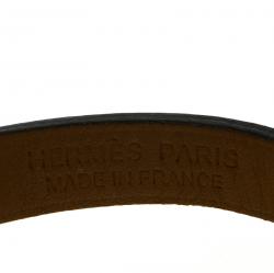 Pre Owned Hermes Micro Rivale Blue Leather Bracelet XS