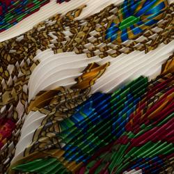 Pre Owned Hermes Multicolor Printed Plisse Silk Les Rubans Du Cheval Diamond Scarf