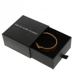 Pre Owned Hermes Clic Clac H Orange Enamel Gold Plated Narrow Bracelet PM