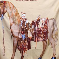 Pre Owned Hermes Red Mon Petit Cheval Mexicain Silk Square Scarf