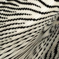 Pre Owned Hermes Monochrome Printed Plisse Silk Diamond Scarf