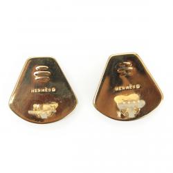Pre Owned Hermes Vintage Red Cloisonne Clip On Earrings