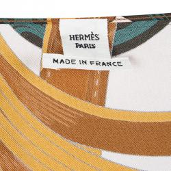 Hermes Multicolor Horsebit Printed Silk Open Front Square Blouse ( One Size )