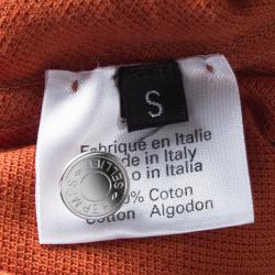 Hermes Seiller Orange Contrast Trim Detail Polo T-Shirt S