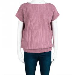 Hermes Pink Chunky Cotton Knit Top M