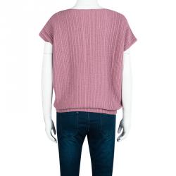Hermes Pink Chunky Cotton Knit Top M