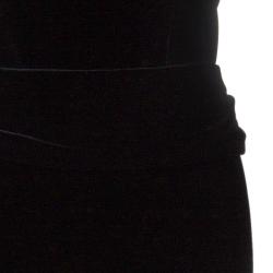 Hermes Black Velvet Halter Back Gown M