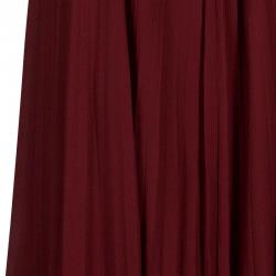 Pre Owned Hermes Red Silk Off-Shoulder Dress M