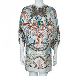 Pre Owned Hermes Silk Printed Shift Dress M