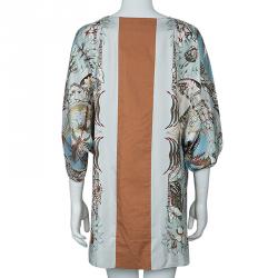 Pre Owned Hermes Silk Printed Shift Dress M