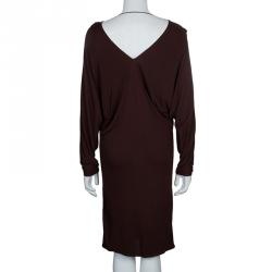 مملوكة مسبقًا Hermes Burgundy Long Sleeve Dress M