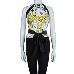 Hermes Printed Cotton Handkerchief Halter Tie-Up Top L