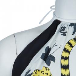 Hermes Printed Cotton Handkerchief Halter Tie-Up Top L