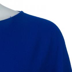 Pre Owned Hermes Blue Batwing Sleeve Cashmere Sweater S