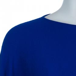 Pre Owned Hermes Blue Batwing Sleeve Cashmere Sweater S