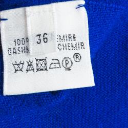 Pre Owned Hermes Blue Batwing Sleeve Cashmere Sweater S