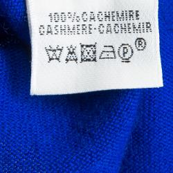 Pre Owned Hermes Blue Batwing Sleeve Cashmere Sweater S