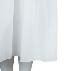 Pre Owned Hermes White Cotton-Linen Belted Dress S