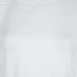Pre Owned Hermes White Cotton-Linen Belted Dress S