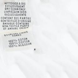 Pre Owned Hermes White Cotton-Linen Belted Dress S