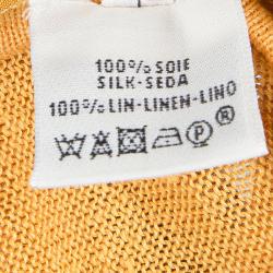 Pre Owned Hermes Orange Printed Silk Wool Dress OS