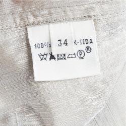Hermes Beige Raw Silk Notched Collar Belted Jacket S