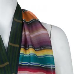 Hermes Multicolor Striped Sleeveless Silk Blouse S