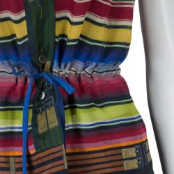 Hermes Multicolor Striped Sleeveless Silk Blouse S
