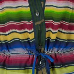 Hermes Multicolor Striped Sleeveless Silk Blouse S