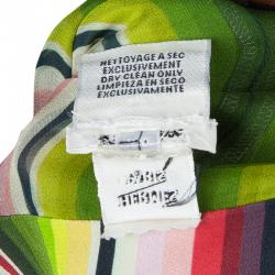 Hermes Multicolor Striped Sleeveless Silk Blouse S