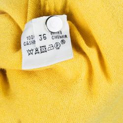 Pre Owned Hermes Canary Yellow Cashmere Knit Top S