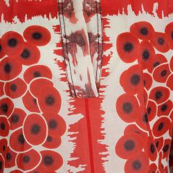 Hermes Red Printed Cotton Long Sleeve Tunic M