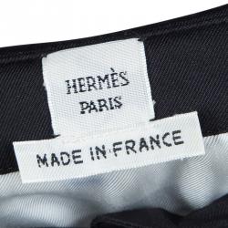 Hermes Monochrome Printed Silk Long Sleeved Button Down Shirt M