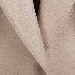 Hermes Beige Camel Hair Leather Trim Blazer S