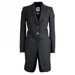 Hermes Grey Wool Overcoat S