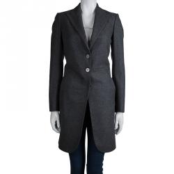 Hermes Grey Wool Overcoat S