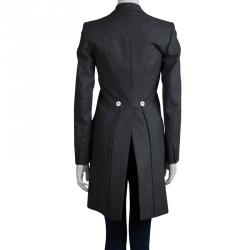 Hermes Grey Wool Overcoat S