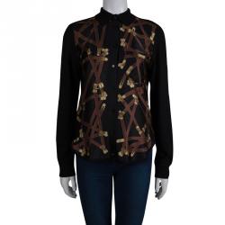 Hermes Silk Knit Print Cardigan M