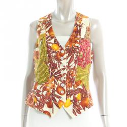 Hermes Multiprint Silk Sleeveless Waistcoat M