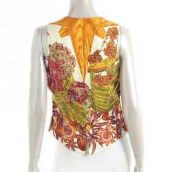 Hermes Multiprint Silk Sleeveless Waistcoat M